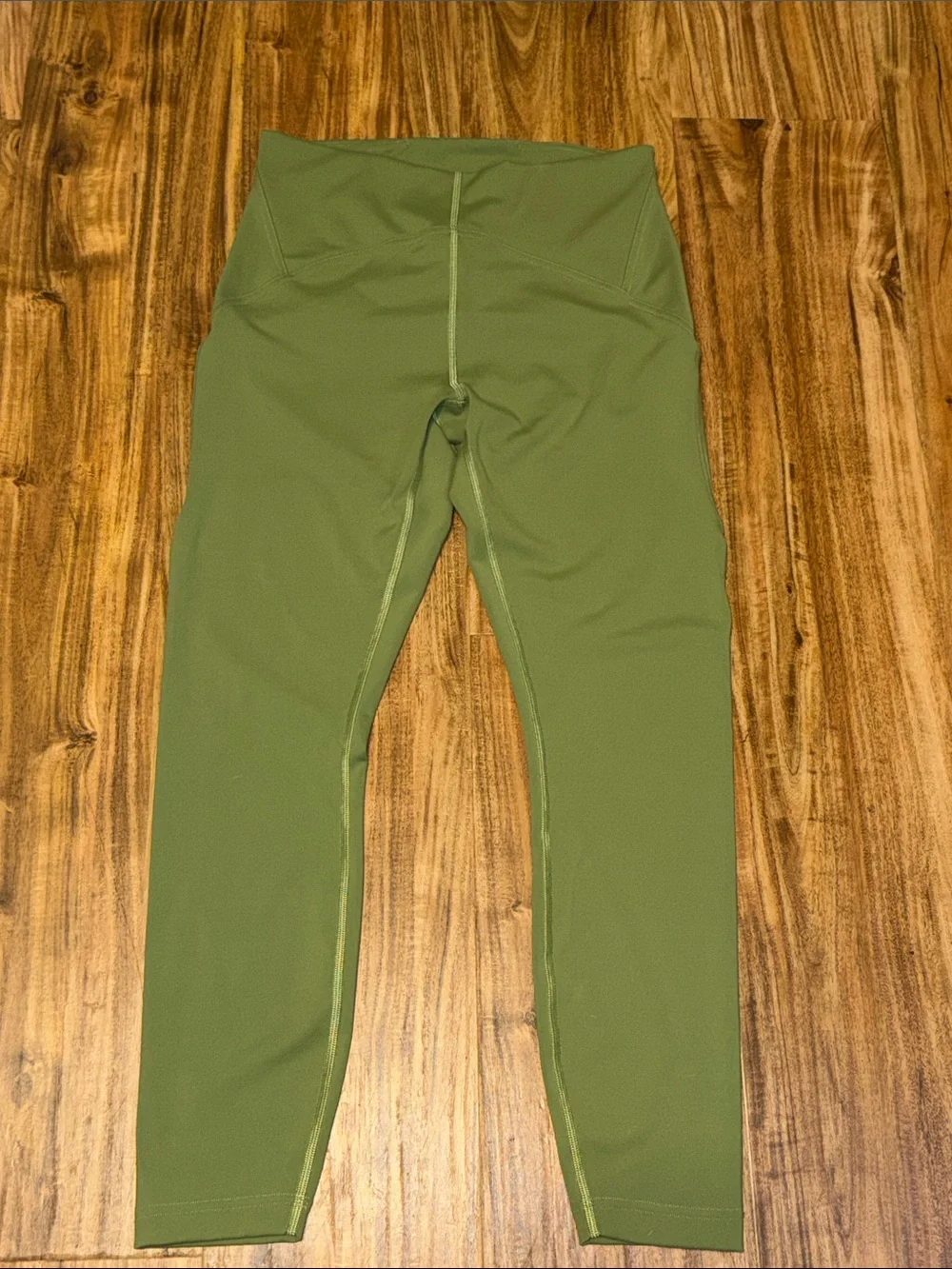 Luluelmon women 8 medium leggings green tights mid rise crop ankle athletic run - Picture 2 of 8